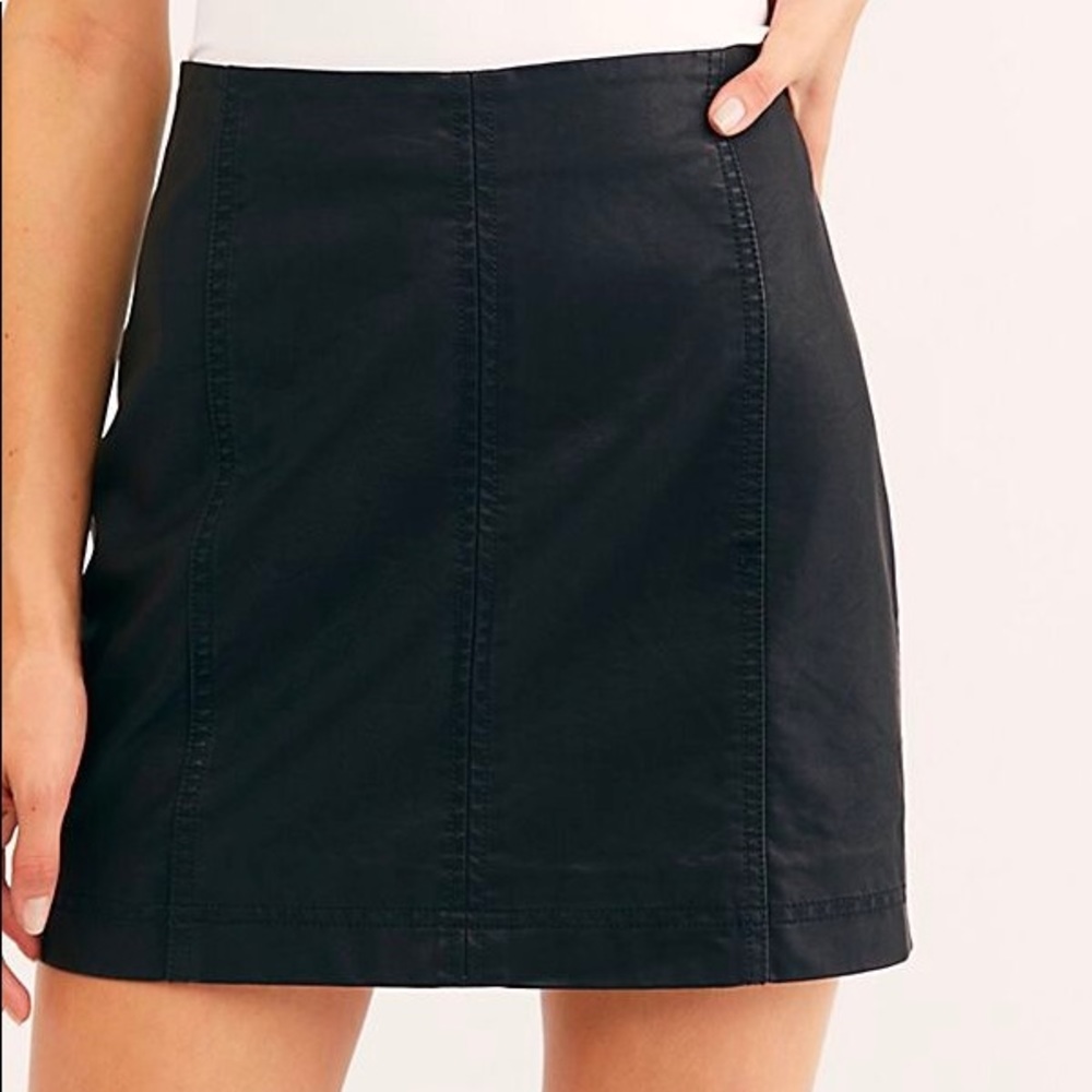Free People Vegan Leather Mini Skirt